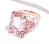 QVC Vault Octagon Natural Morganite Ring, 14K Rose Gold, Size 6